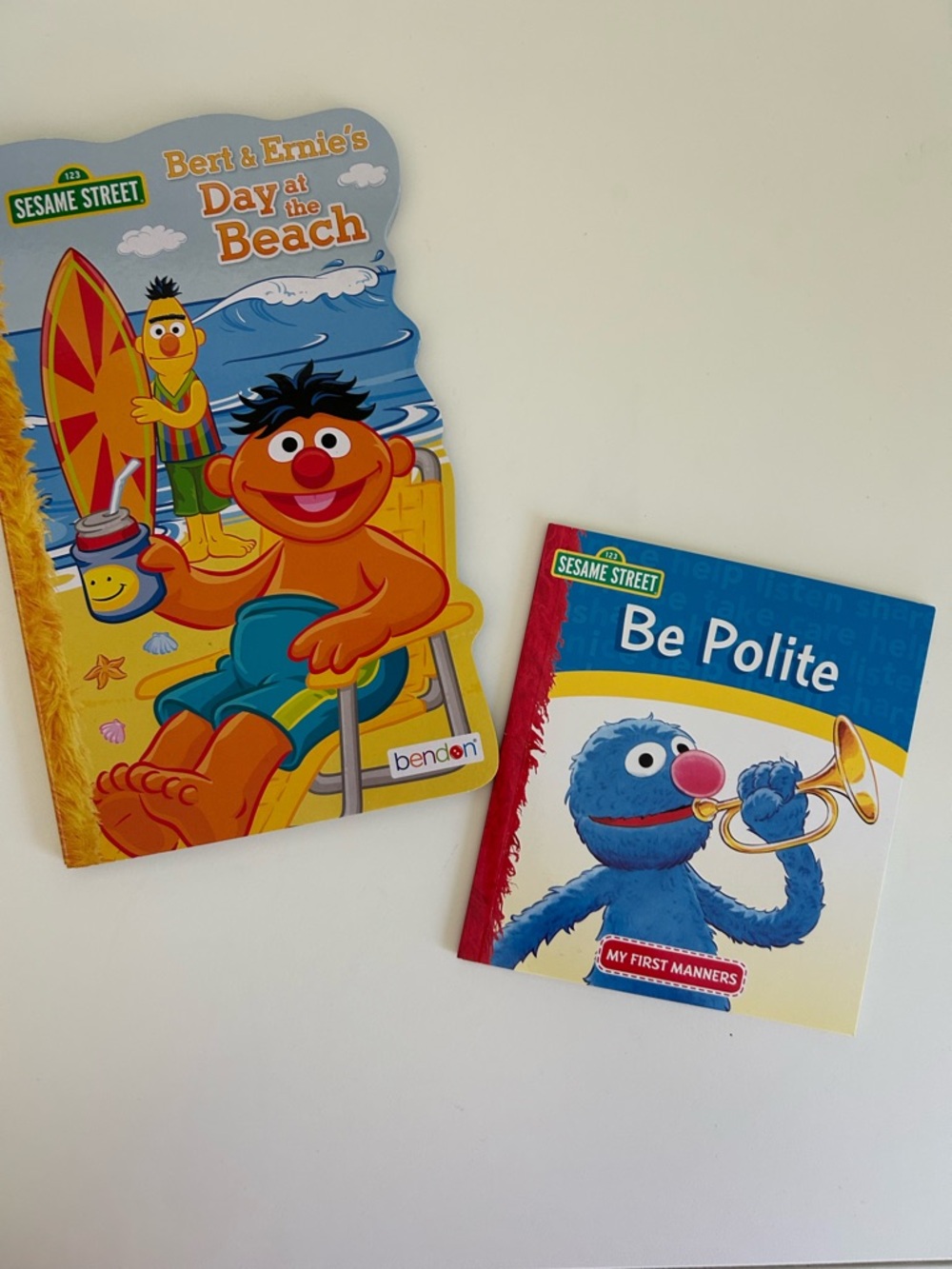 Sesame Street Kids Books - Bert & Ernie’s Day at the Beach & Be Polite - New